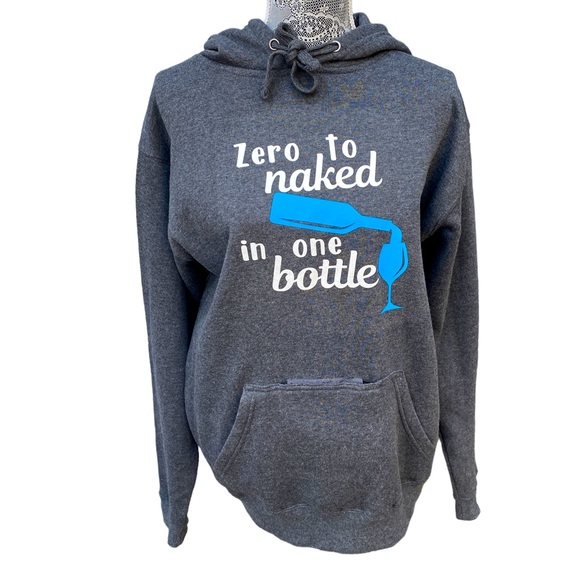 J America “Zero To Naked In One Bottle” Hoodie With Attached Bottle Opener - Picture 1 of 8